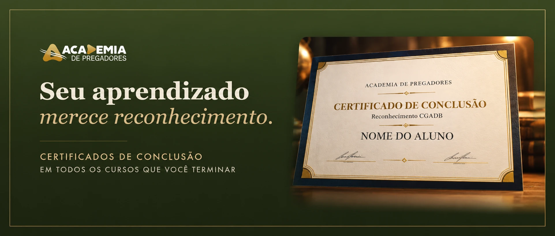 Certificado de conclusão da Academia de Pregadores